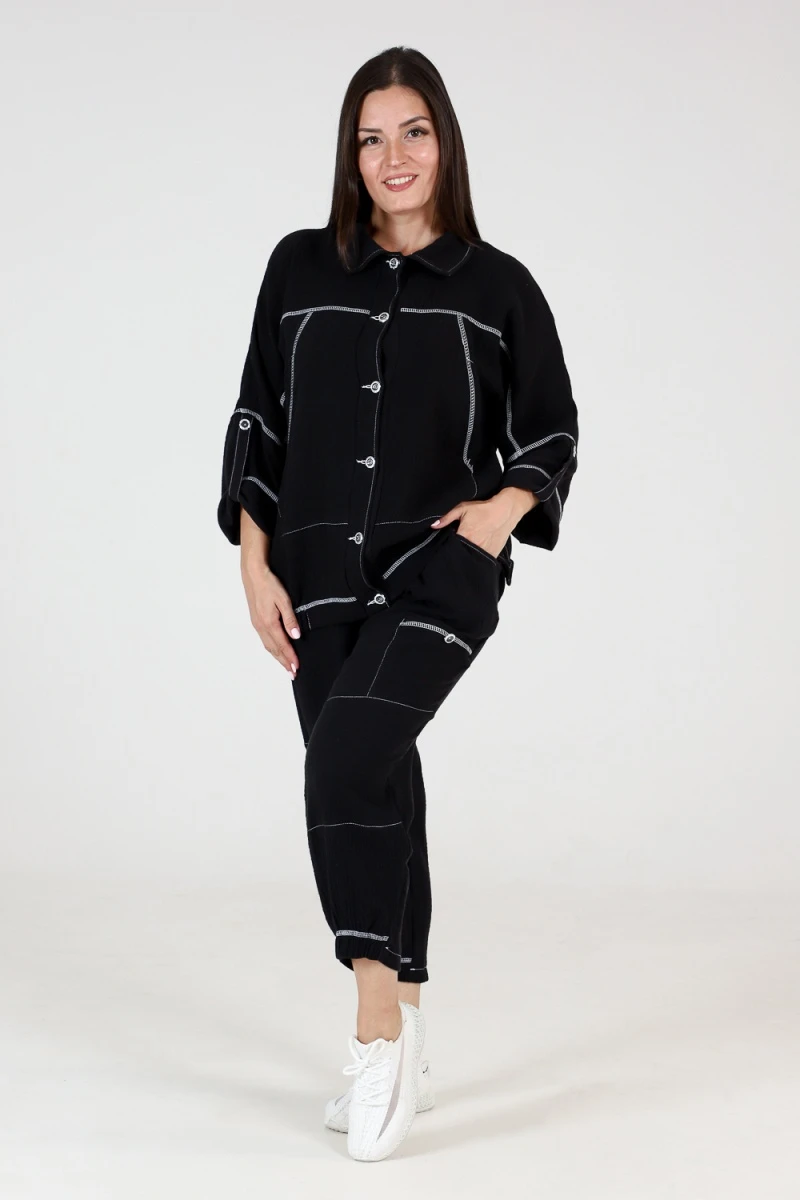 (ВНЛ) Костюм с брюками 9148 (черный)