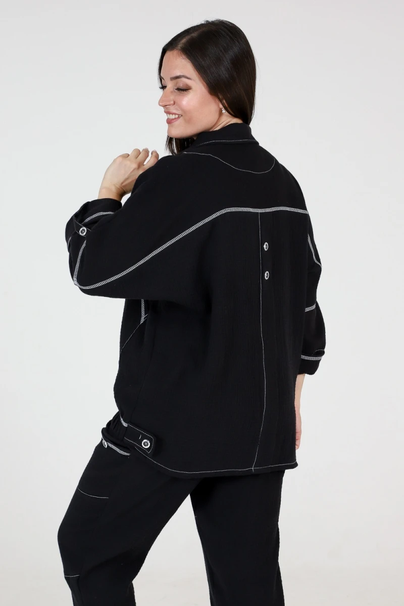 (ВНЛ) Костюм с брюками 9148 (черный)