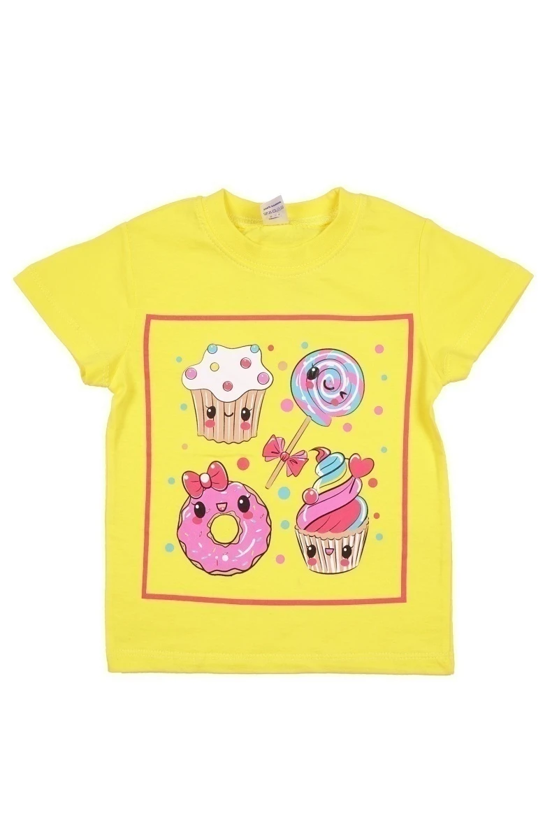Футболка для девочки "Сластёна" BK0001D Лимонный