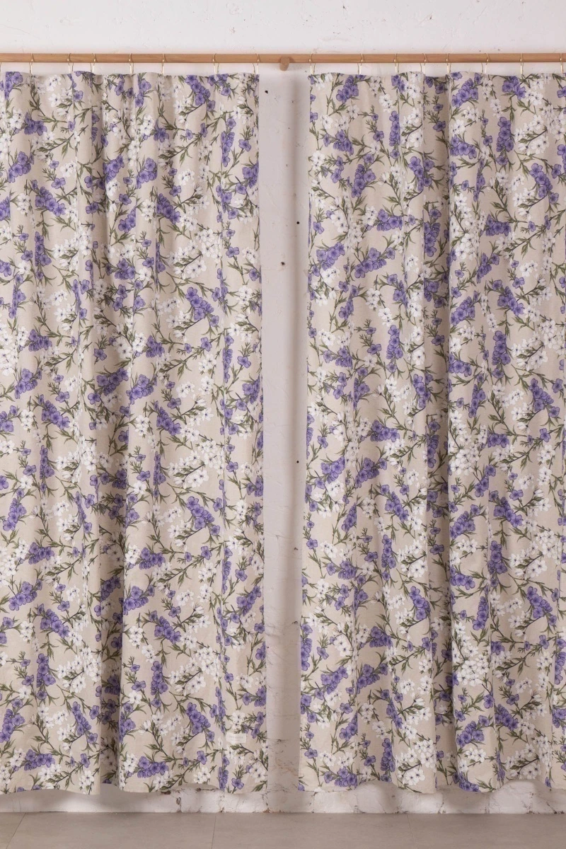 Комплект штор из полульна "ГЯ" Дикая вишня (сиреневый) (220*145 см)