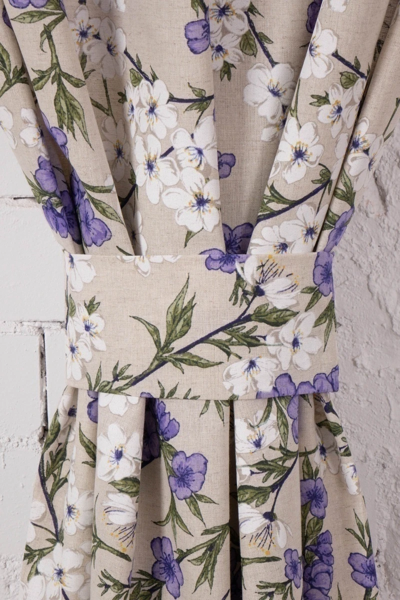 Комплект штор из полульна "ГЯ" Дикая вишня (сиреневый) (220*145 см)