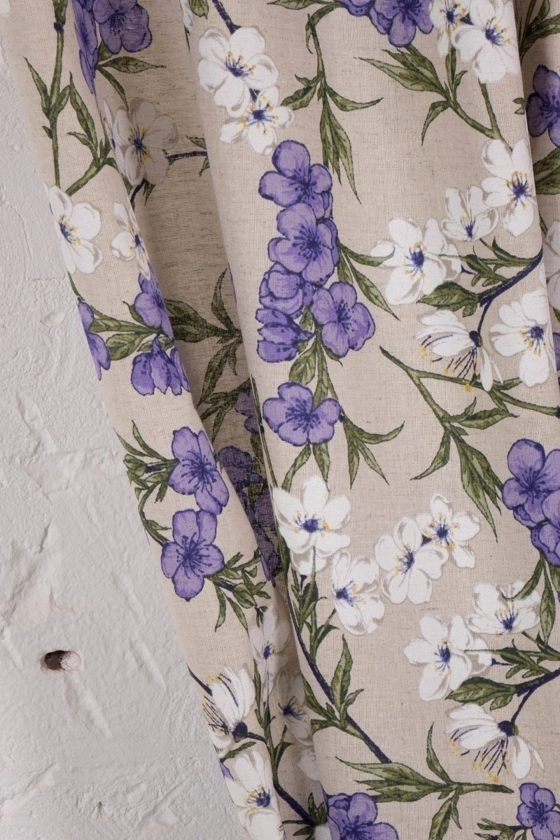 Комплект штор из полульна "ГЯ" Дикая вишня (сиреневый) (220*145 см)