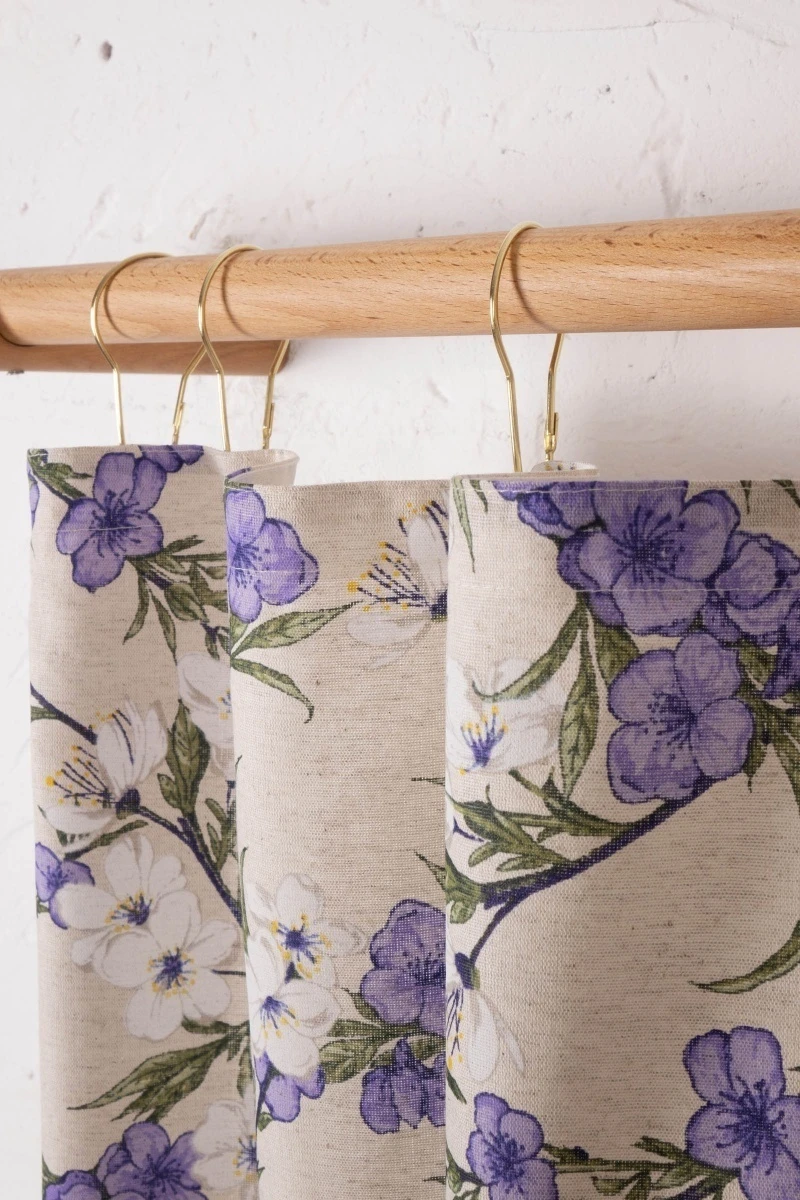 Комплект штор из полульна "ГЯ" Дикая вишня (сиреневый) (220*145 см)