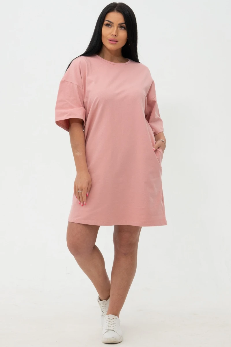 (СК) Платье-футболка "Молли" розовый жемчуг