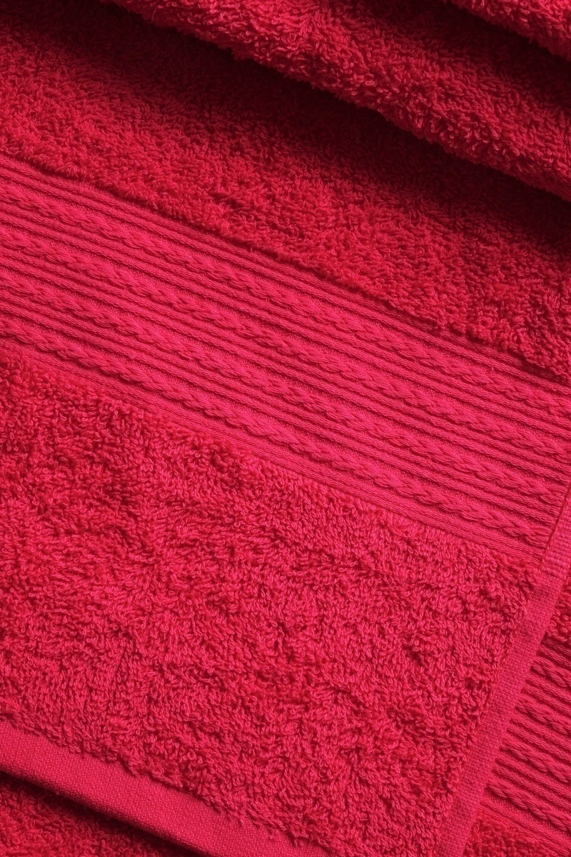 Полотенце махровое Туркменистан 440 гр/м2 (косичка) - красный