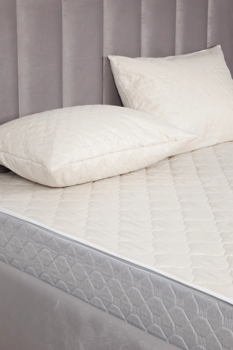 (ВНЛ) Наматрасник Микрофибра стеганый (150г/м2) бежевый_