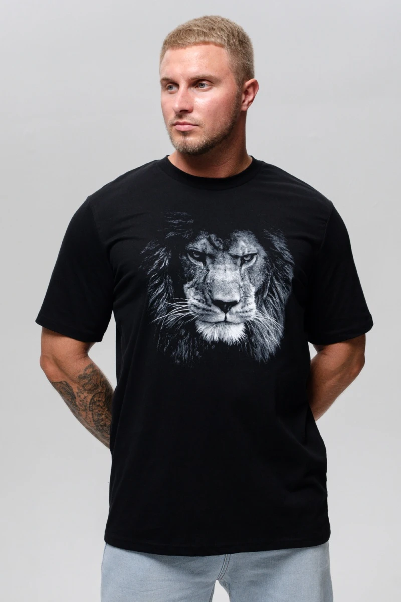 (ВНЛ) Футболка 8500/1 (черный+лев)