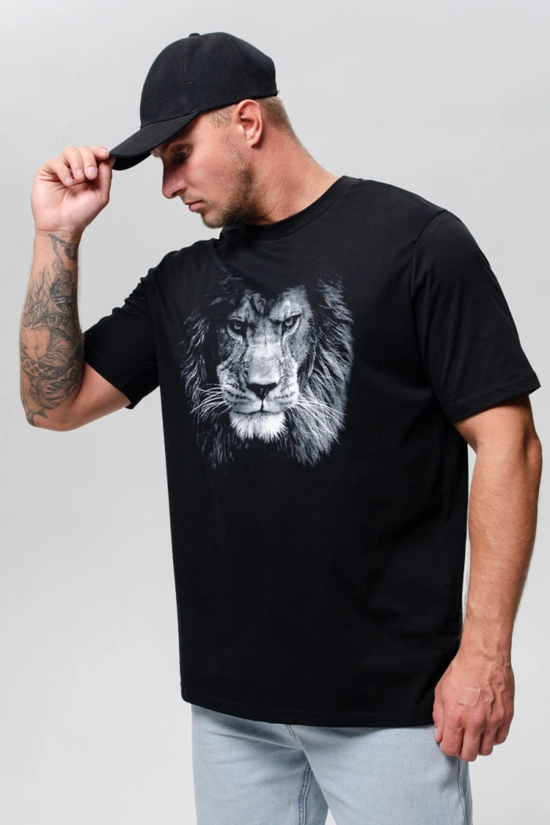 (ВНЛ) Футболка 8500/1 (черный+лев)