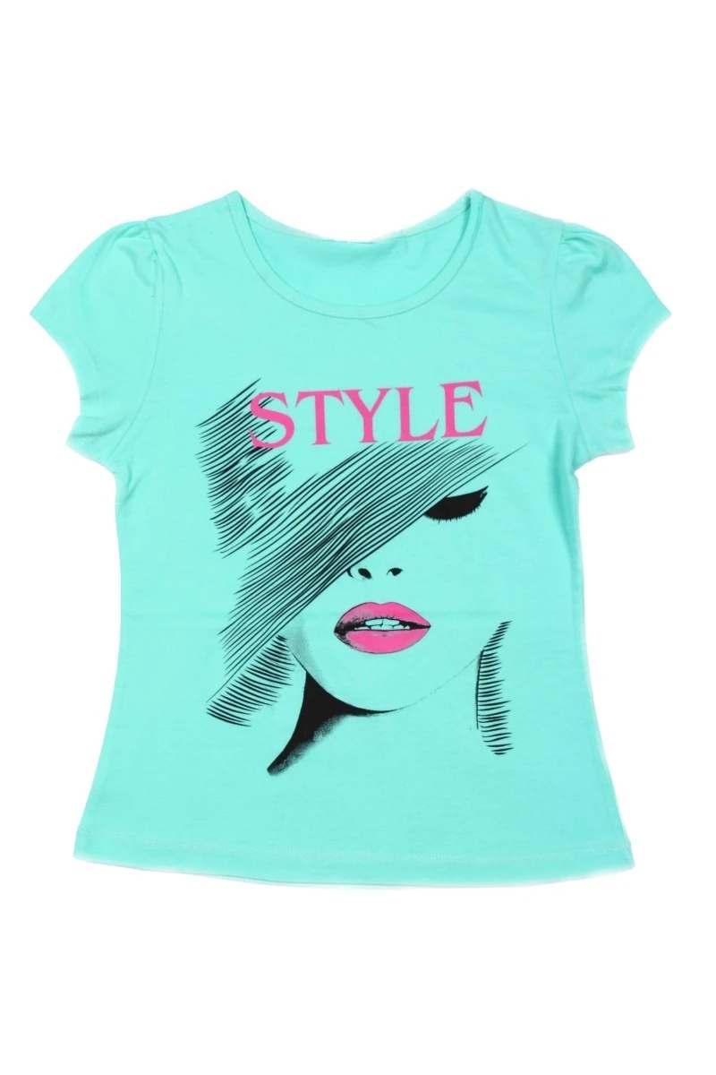 Футболка для девочки "Стиль" ВК003D ментоловый