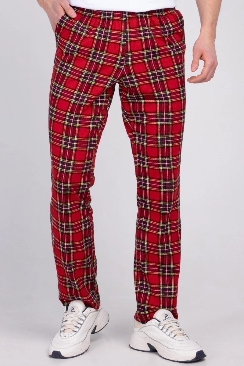 (СК) Брюки мужские "Ральф" красный, шотландка