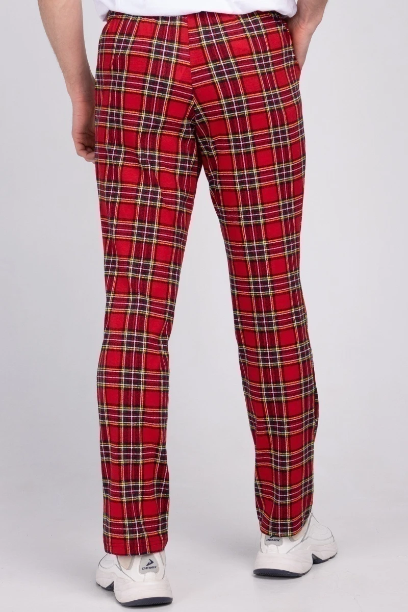 (СК) Брюки мужские "Ральф" красный, шотландка