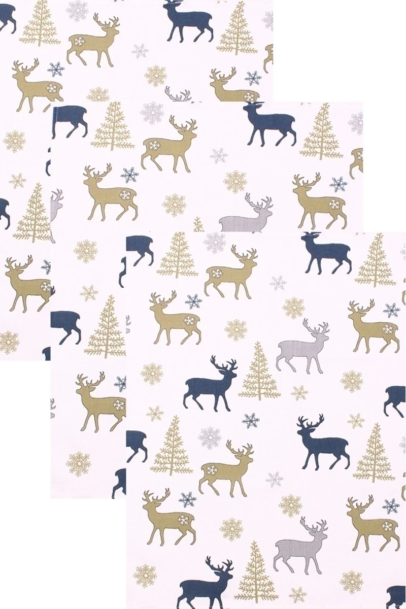 Набор полотенец рогожка 009 Гренландия золотой - 3 шт - 45х60 см