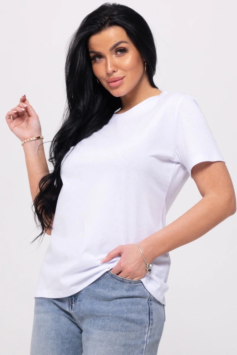 (СК) Футболка женская однотонная базовая белый