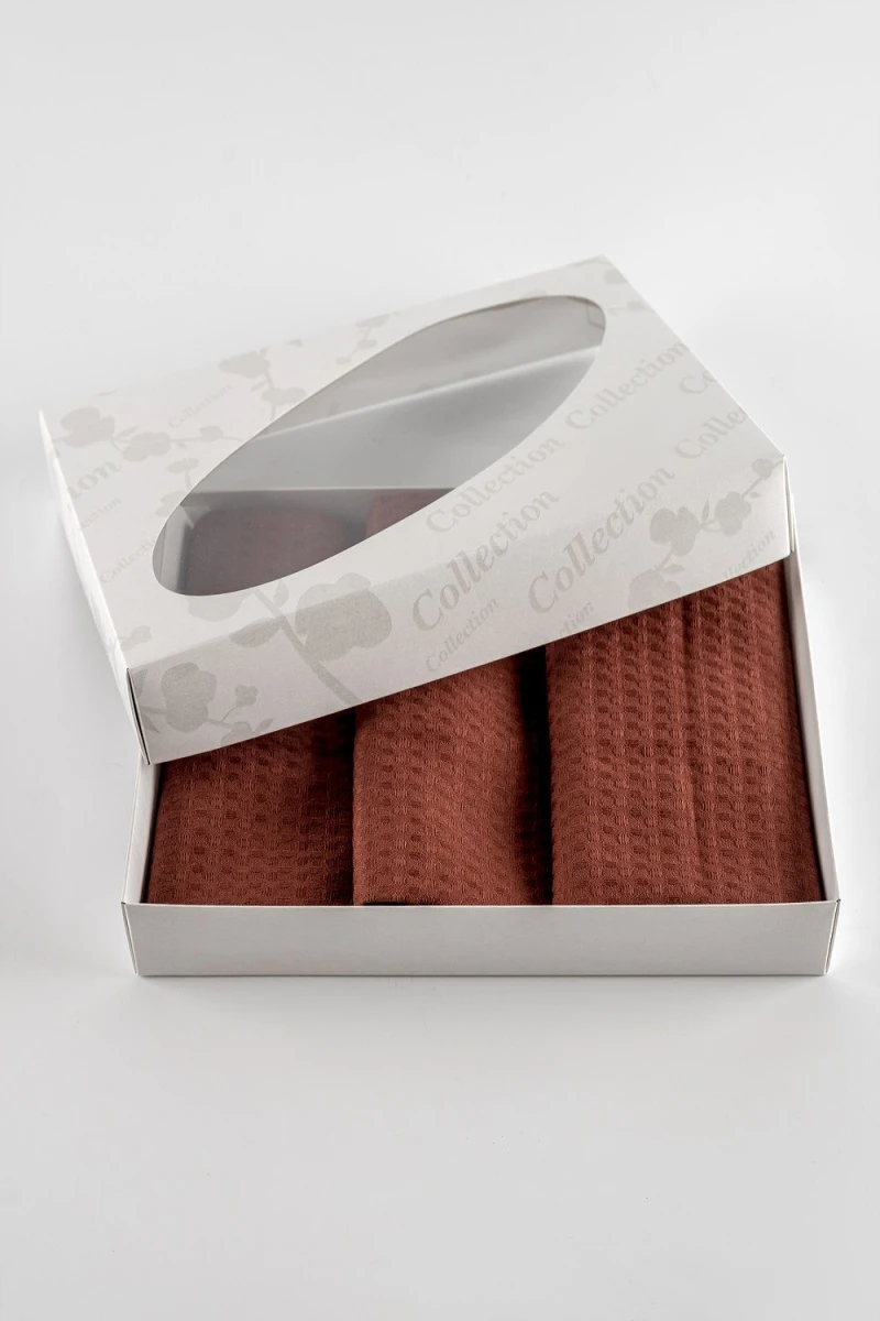 (ВНЛ) Полотенце кухонное в подарочном коробе (шоколад)