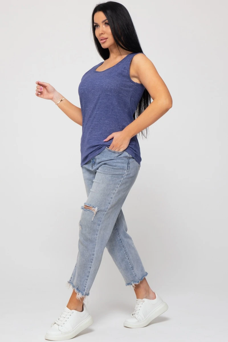 (СК) Майка женская "Флора" синий, джинс