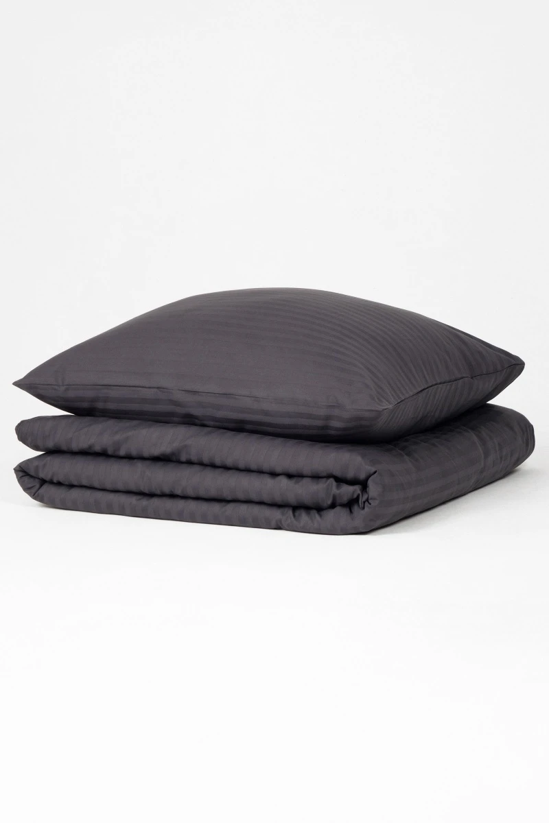 1 + 1 Пододеяльник и наволочка страйп-сатин "ЕА-Графит", 70х70 см (3910, "ЕА") (240 см)_