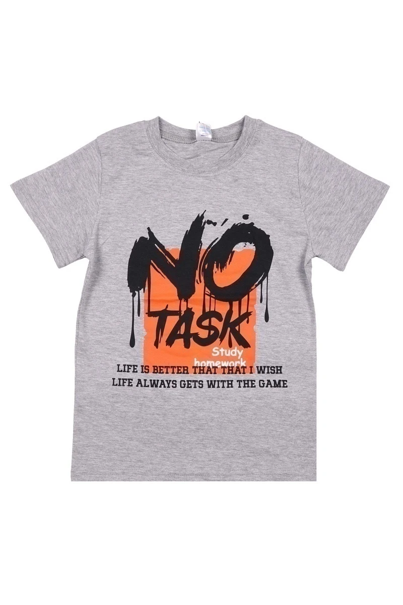 Футболка для мальчиков "Миссия" BK0003M серый меланж