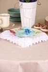 Салфетка из рогожки с кружевом 010 Весеннее ассорти (вид 1)