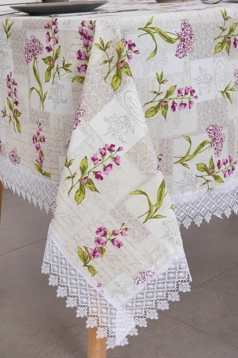 Скатерть с кружевом 021 Горные травы (вид 3)