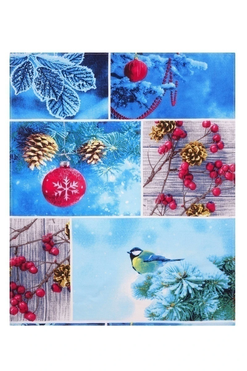 Набор полотенец рогожка (Диз) 012 Новогодняя ночь - 3 шт - 45х60 см