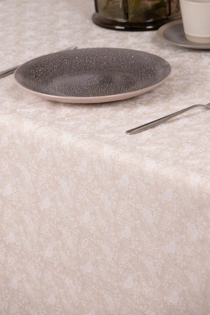 Скатерть полулён "ГП" Птицы (жаккард)