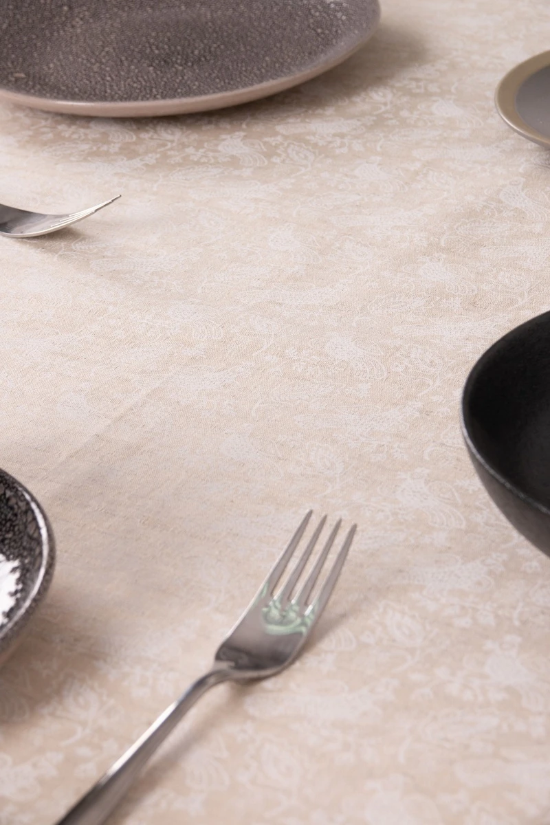 Скатерть полулён "ГП" Птицы (жаккард)