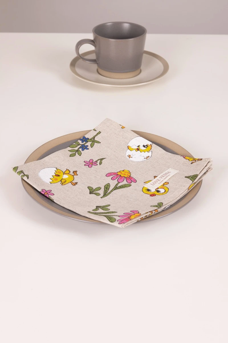 Салфетка полулен (ГП) 107 Цыплятки