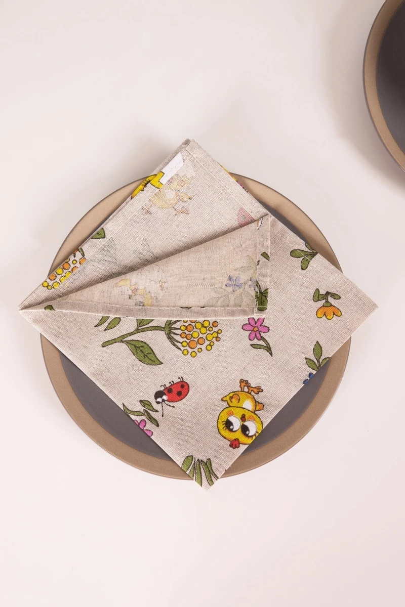 Салфетка полулен (ГП) 107 Цыплятки