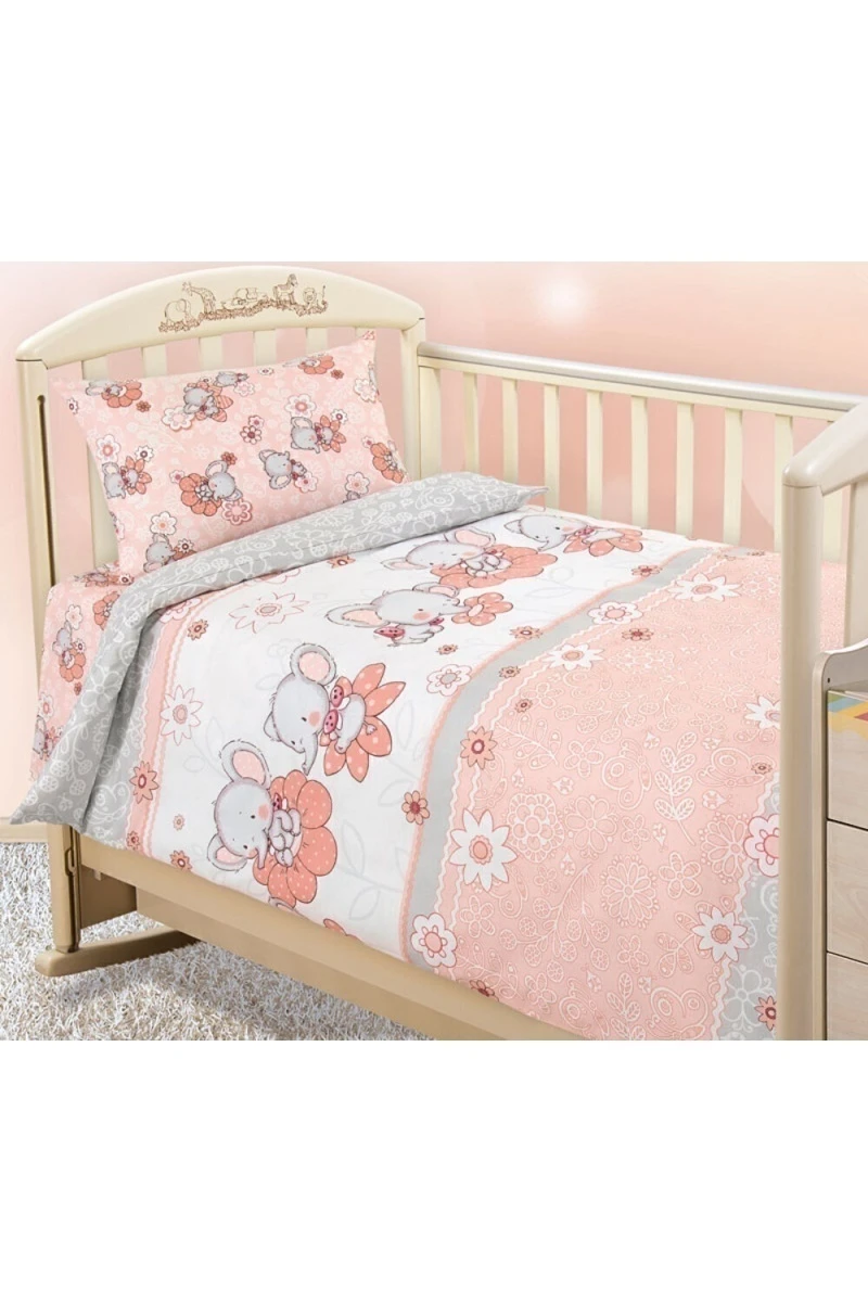 Простыня "ТД" 120 г/м бязь "Слоники 1" арт. 198061 оранж. тип 1_