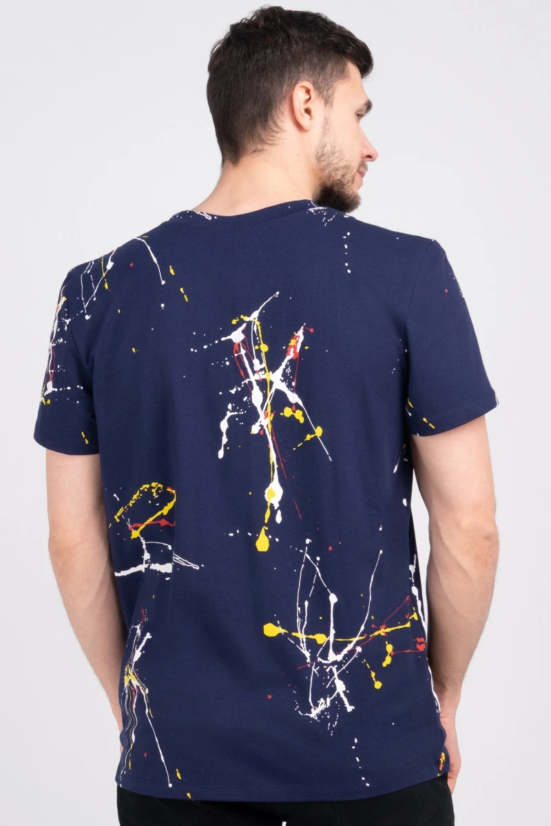 (СК) Футболка мужская "Полет" темно-синий, абстракция