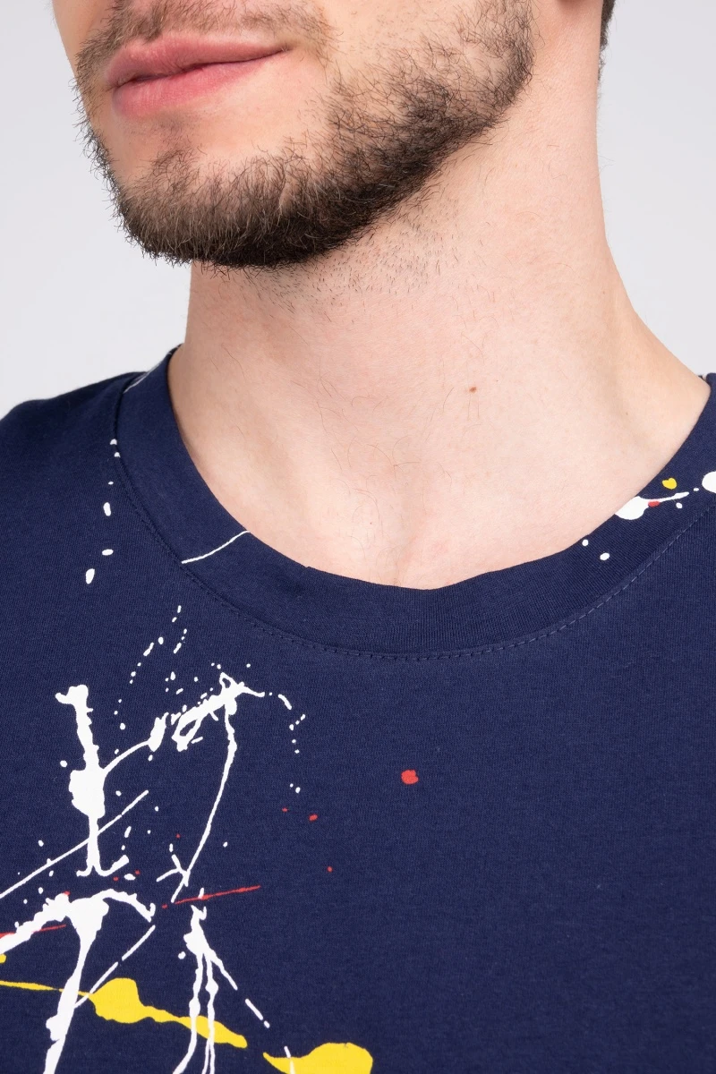 (СК) Футболка мужская "Полет" темно-синий, абстракция