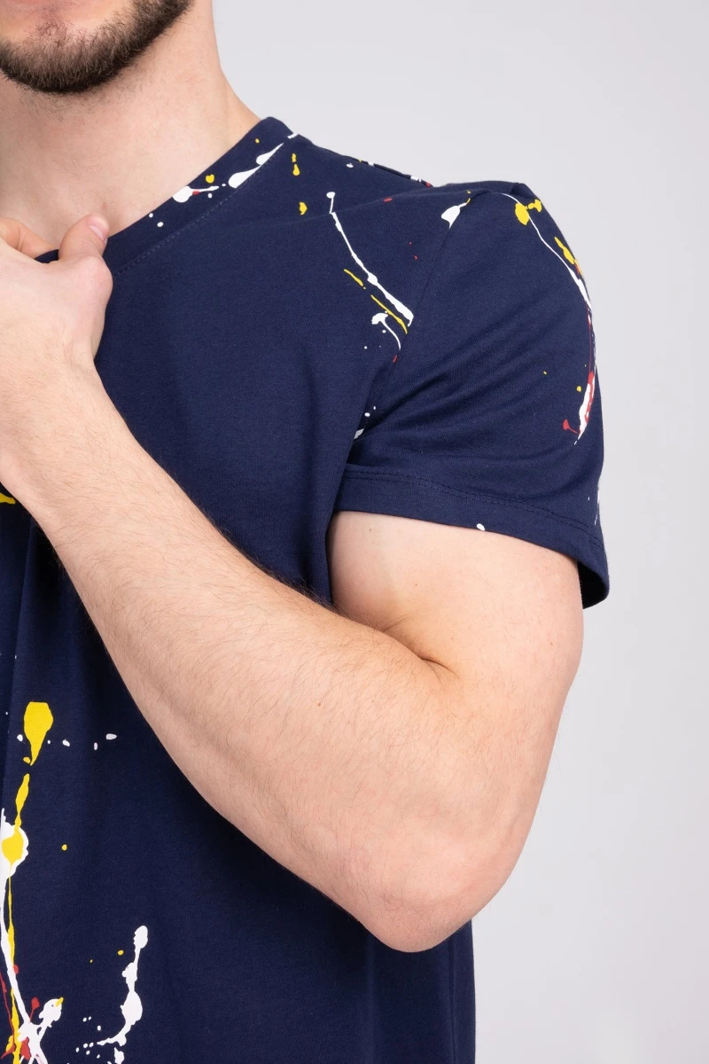 (СК) Футболка мужская "Полет" темно-синий, абстракция