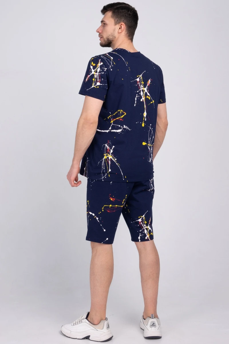 (СК) Футболка мужская "Полет" темно-синий, абстракция