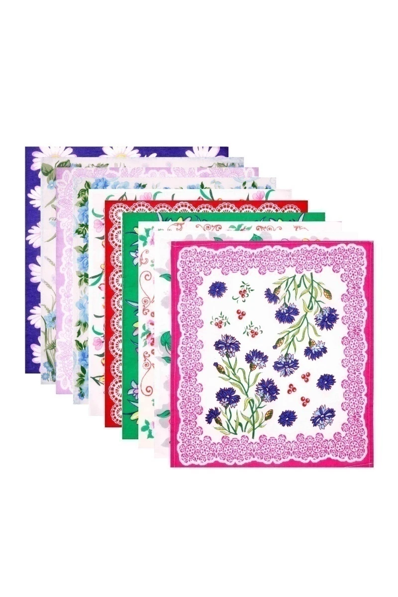 (ВНЛ) Носовые платки 30х30 см, цвета в ассортименте (10 шт)