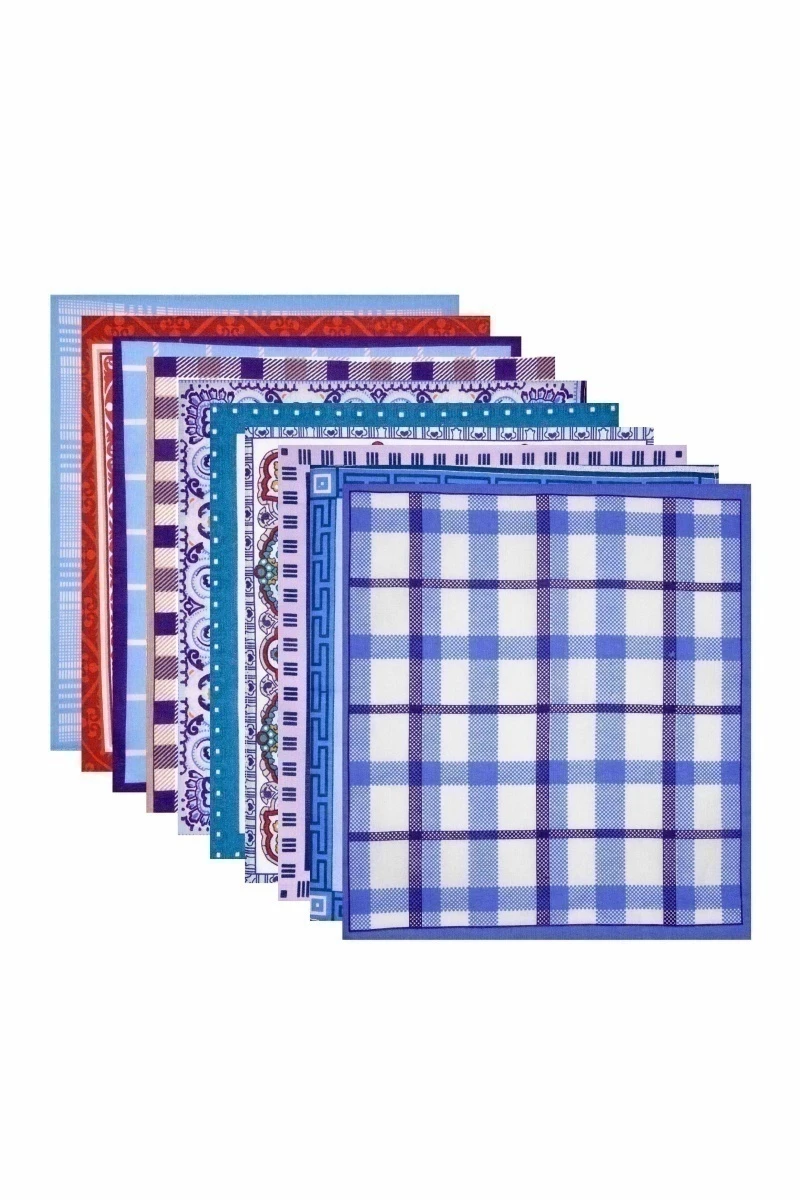 (ВНЛ) Носовые платки 30х30 см, цвета в ассортименте (10 шт)