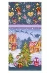 Набор полотенец рогожка (Пром) 390 Сладкий домик (изумруд) - 3 шт - 35х75 см