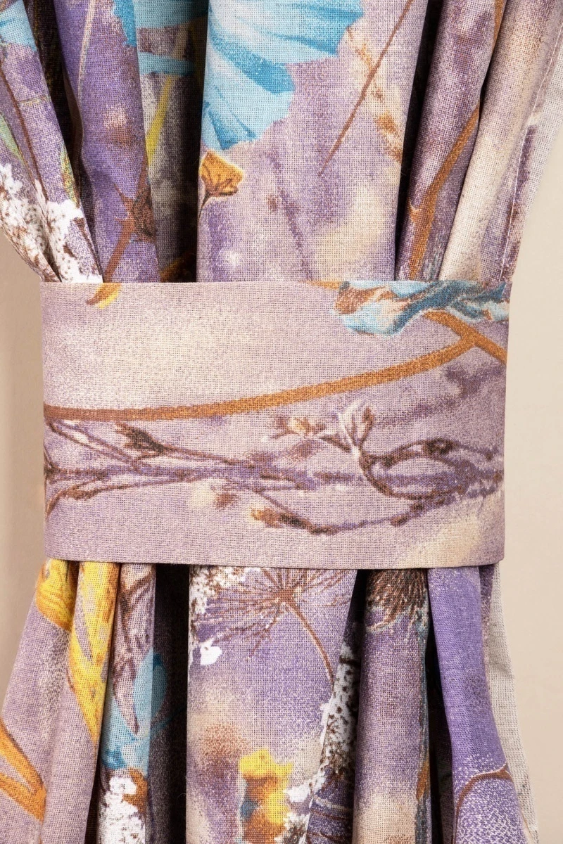 Комплект штор из полульна "ГП" Осенний блюз (голубой)