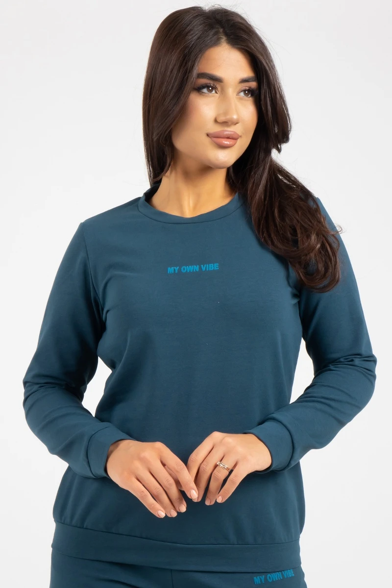 (СК) Свитшот женский "Моя атмосфера" морская волна