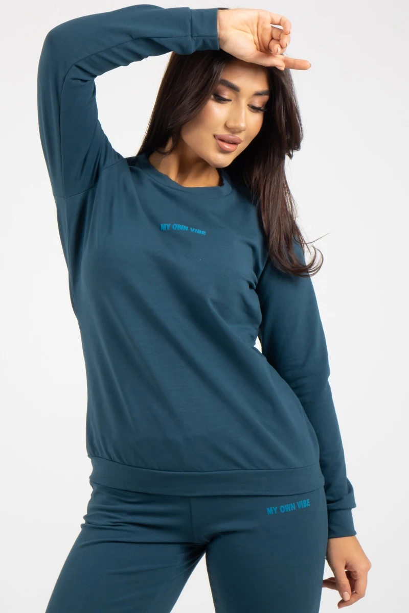 (СК) Свитшот женский "Моя атмосфера" морская волна