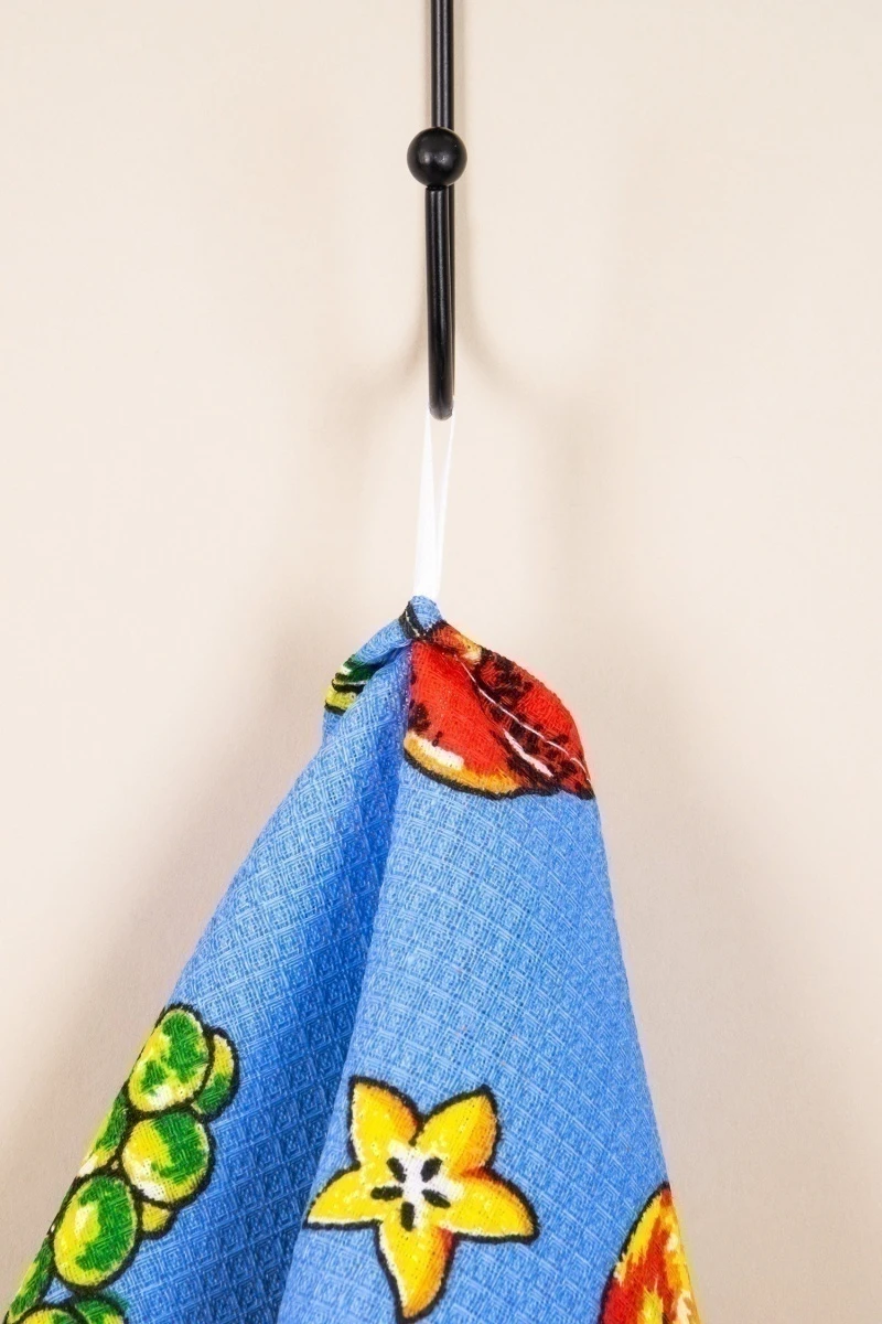 Набор вафельных полотенец (Талка) 157 Тутти-Фрутти (синий) - 3 шт - 45х60 см