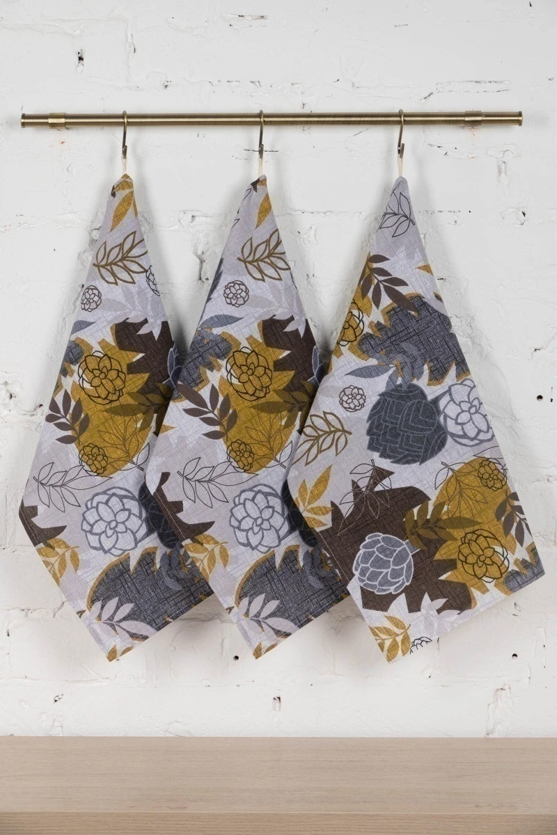 Набор полотенец рогожка (Диз) 358 Кантри - 3 шт - 45х60 см