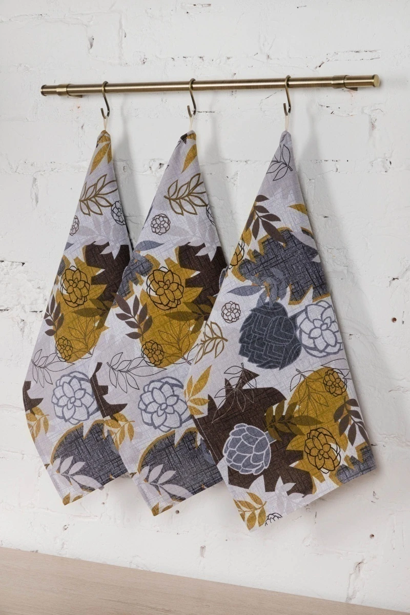 Набор полотенец рогожка (Диз) 358 Кантри - 3 шт - 45х60 см