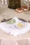 Салфетка из рогожки с кружевом 018 Акация (голубой) (вид 4)