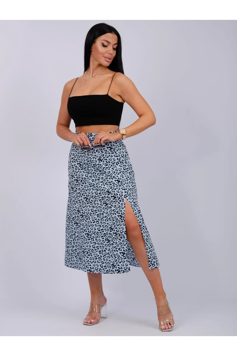 (ВНЛ) Юбка "Шанталь" голубая, штапель