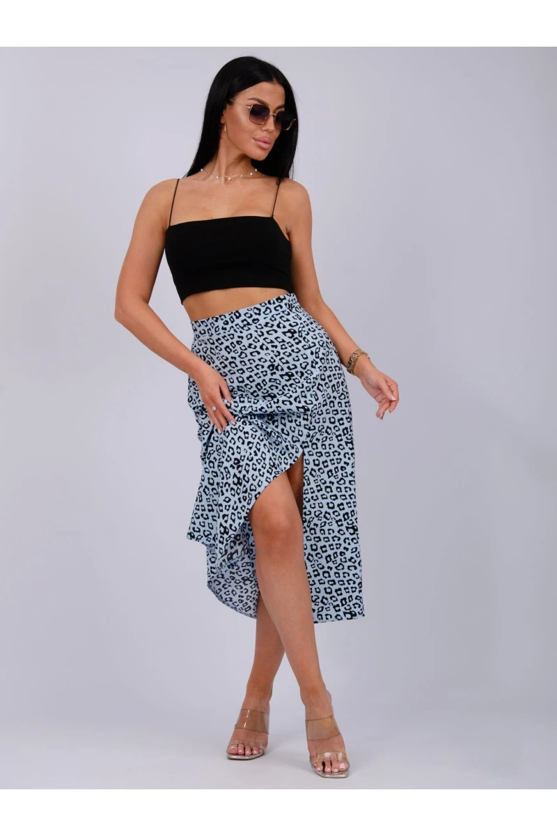 (ВНЛ) Юбка "Шанталь" голубая, штапель