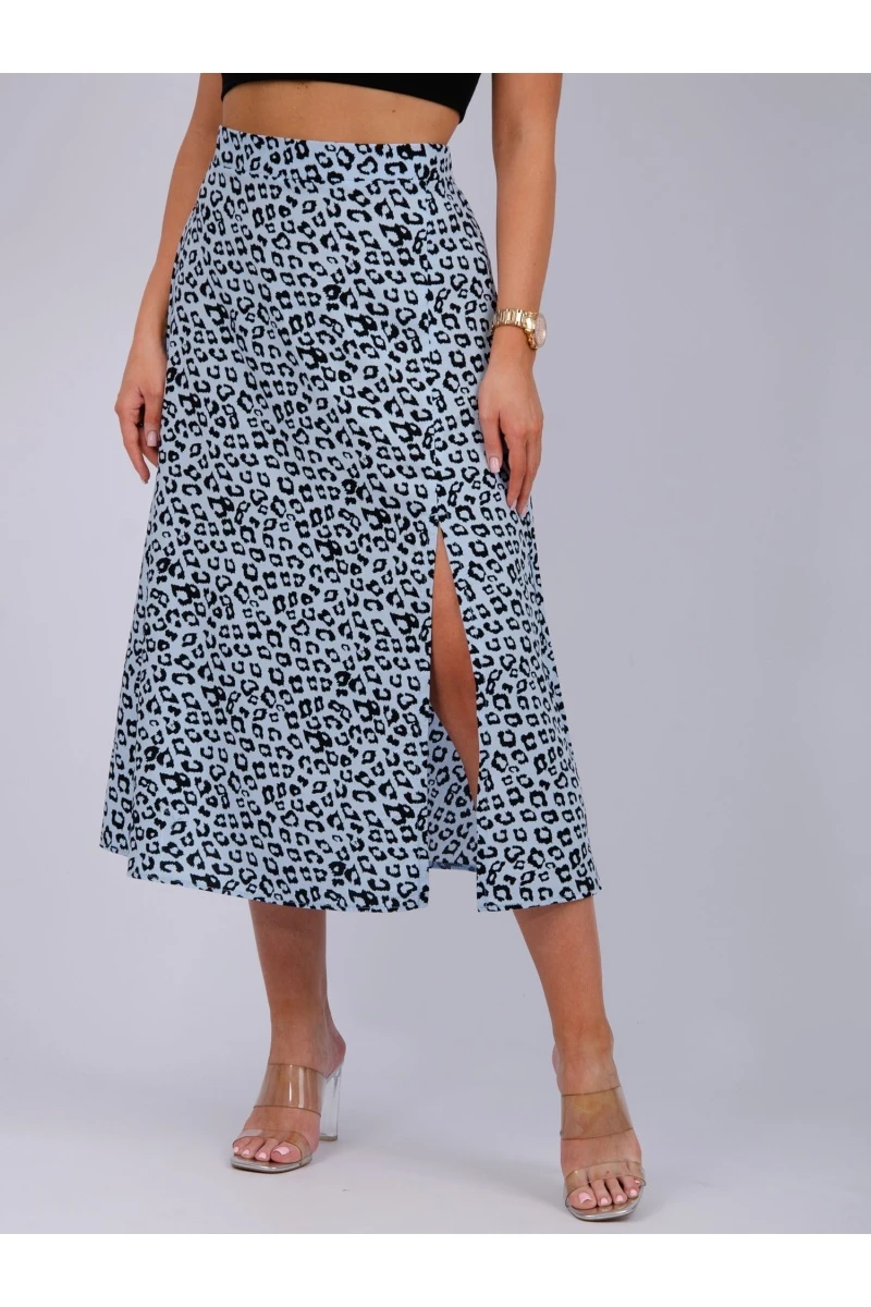 (ВНЛ) Юбка "Шанталь" голубая, штапель