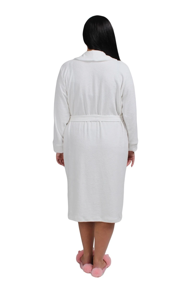 (СК) Халат женский махровый "СПА" белый