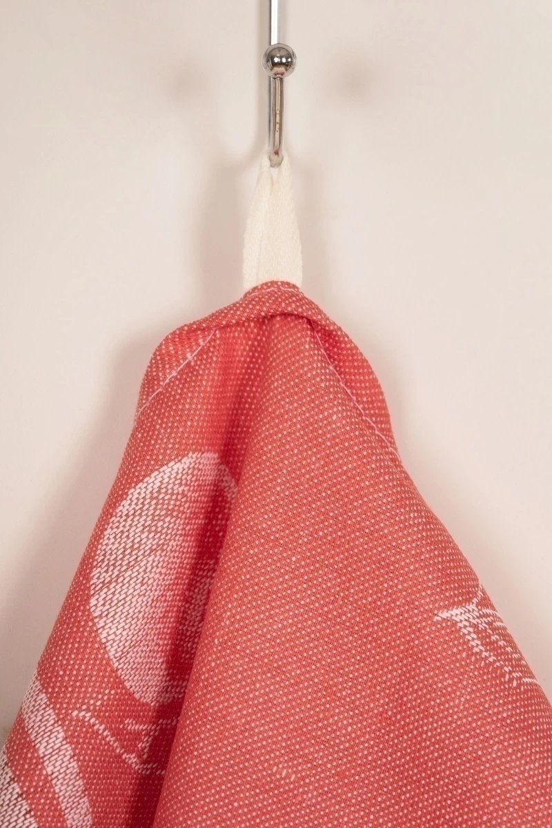 Полотенце полулен жаккард (ТЛ) 326 Фруктовый сад (красный) - 50/65