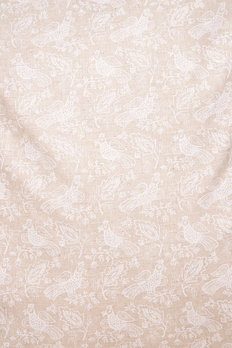 Декоративная наволочка на молнии полулен "ГП" Птицы (жаккард)