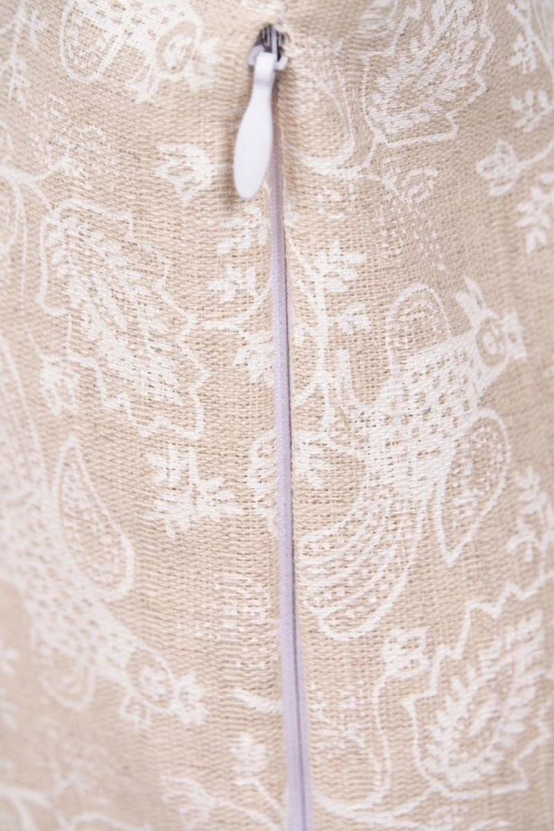 Декоративная наволочка на молнии полулен "ГП" Птицы (жаккард)